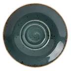 image of Steelite 11300225 Double‑Well Saucer 6.5" x 0.75" Blue Alumina Ceramic Oven‑Safe to 530°F - 36/Case