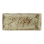 image of Steelite 11310552 Rectangle Tray, Green Ceramic, 14.5" x 6.5" x 0.75", 530°F Oven Safe Rim - 6/Case