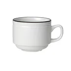 image of Steelite 1406X0133 - Stack Cup 7oz 4.25"x3.125"x2.5" Ceramic Black, Oven Safe 530°F/275°C - 1 Dozen