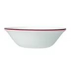 image of Steelite 1407X0124 - Oatmeal Bowl 18 oz (6.5" x 2.0"), Ceramic Maroon Band Oven Safe 530°F - 1 Dozen