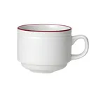 image of Steelite 1407X0133 Stack Cup, 7.0 Oz (4.3" x 3.1" x 2.5"), Maroon, Ceramic, 530°F Oven Safe 1 Dozen