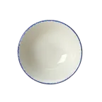 image of Steelite 17100126 - Oatmeal Bowl, 16 oz (6.5" x 2.0"), Blue Dapple China, Oven Safe 530°F - 36/Case