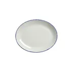 image of Steelite 17100139 Oval Platter, 8" x 6.375" x 0.75", Dapple Blue China Oven Safe 530°F - 24/Case