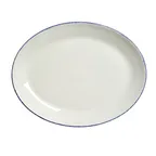 image of Steelite 17100142 Coupe Platter 12" x 9.375" x 1.13" Dapple Blue Vitrified Oven Safe 530°F - 1 Dozen