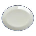 image of Steelite 17100145 - Oval Coupe Platter 13.5" x 10.5" x 1.0" Dapple Blue China 530°F - 1 Dozen