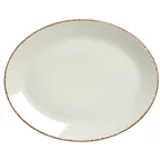 image of Steelite 17140145 Oval Coupe Platter, 13.5" x 10.625" Brown China, Oven Safe to 530°F - 1 Dozen