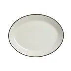 image of Steelite 17560141 Oval Coupe Platter, 11" x 8.5" Charcoal Dapple, China, Oven Safe 530°F - 1 Dozen