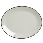 image of Steelite 17560145 Oval Coupe Platter, 13.5" x 10.625" x 1" Charcoal China, Safe 530°F - 1 Dozen