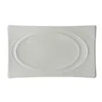 image of Steelite 41145ST1220 Pickle Dish, 9" x 5.375" x 1" Rect Bone China, Embossed Rim, Tyfoon - 1 Dozen