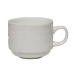 image of Steelite 4412RF015 - 8 oz Stack Ruche Folio Bone China Cup, 4.125" x 3.125" x 2.5" Safe - 36/Case