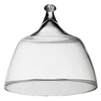 image of Steelite 4819R379 Cloche Plate Cover, Clear Glass Round, 4.25" x 3.75", Special Rim - 6/Case