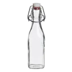 image of Steelite 4953Q514 Swing Top Bottle, 8.5 Oz (2.5" x 8.25"), Fully Tempered Glass Milk Juice - 28/Case