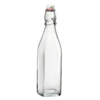 image of Steelite 4953Q675 Swing Top Bottle, 17.0 Oz (3.0" x 10.625"), Tempered Soda Lime Glass - 1 Dozen