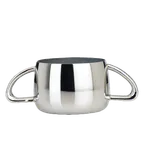 image of Steelite 5350S100 Sugar Bowl, 9 oz, 6.0" x 3.5" x 2.0" Steel 18/10 Kamina with Cover Handle
