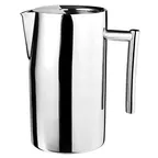 image of Steelite 53601S135 Metal Pitcher – 2.25 Qt (64‑95 Oz) Ice Guard, 7.5" × 4.6" × 8.1", 18/10 Steel