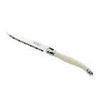 image of Steelite 5393S057 - 9" Serrated Steak Knife, 1.2 mm 13/0 Blade, Ivory Handle, Stamped, 8-9" - 6/Pack