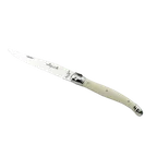 image of Steelite 5393S079 Steak Knife - 9" 13/0 Stainless Steel Blade, ABS Ivory Guilloche Handle - 6/Pack