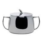 image of Steelite 5600J111 Sugar Bowl with Lid, 8 oz Capacity, 2.952" Diameter, Stainless Steel, Dual Handles