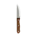 image of Steelite 5794WP057 - Stamped 13/0 Steel Steak Knife, 5" Blade, Wood Handle, 9.875" Length, 1 Dozen
