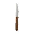 image of Steelite 5794WP059 - Stamped 5" Steak Knife, 8"-9", 13/0 Stainless Steel, Wood Handle - 1 Dozen