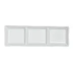 image of Steelite 61103ST0453 - 3‑Compartment Tahara Porcelain Bowl 7.25" x 2.375" x 1.0", Safe 500°F - 36/Case