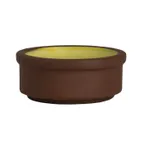 image of Steelite 6214RT011 - 3" Round 2 oz Porcelain Bowl, Spice Saffron Glaze, Oven Safe to 425°F, 1 Dozen