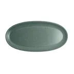 image of Steelite 6218RT023 - Oval Porcelain Platter, 11" x 5.5" x 0.875", Teal, Oven Safe to 425°F - 24/Case