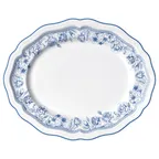 image of Steelite 62528FP817 Oval Porcelain Platter, 13" x 10.5" x 1", Hannah Blue Adelina Folio - 1 Dozen
