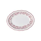 image of Steelite 62530FP818 Oval Porcelain Platter, 9.0" x 6.75" x 0.875", Hannah Maroon Folio, - 1 Dozen
