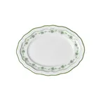 image of Steelite 62534FP818 Oval Porcelain Platter, 9.0" x 6.75" x 0.875", Giselle Green Folio - 1 Dozen