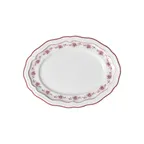 image of Steelite 62535FP818 Oval Porcelain Platter, 9.0" x 6.75" x 0.875", Giselle Maroon Folio - 1 Dozen