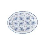 image of Steelite 62543FP818 - Oval Porcelain Platter, 9.0" x 6.75" x 0.875", Liliana Blue Folio - 1 Dozen