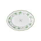 image of Steelite 62558FP818 - Oval Platter, 9.0" x 6.75" x 0.875", Camille Green Porcelain, Folio - 1 Dozen