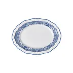 image of Steelite 62565FP818 - Oval Porcelain Platter, 9" x 6.75" x 0.875", Willow Rim Blue, Adelina - 1 Dozen