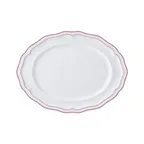 image of Steelite 62578FP818 - Oval Porcelain Platter, 9.0" x 6.75" x 0.875", Double Line Rose Folio, 1 Dozen