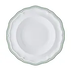image of Steelite 62580FP814 - 15 Oz Porcelain Soup Bowl, 9.75" Diameter, Double Line Green Folio - 1 Dozen