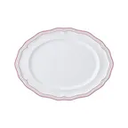 image of Steelite 62583FP818 - Oval Porcelain Platter, 9" x 6.75" x 0.875", Adelina Triple Rose Folio, 1 Dozen