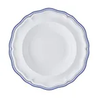 image of Steelite 62584FP814 - 15 oz Round Porcelain Soup Bowl, 9.75" Triple Line Blue Folio Finish - 1 Dozen