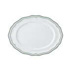 image of Steelite 62585FP818 - Oval Porcelain Platter, 9.0" x 6.75" x 0.875", Triple Green Folio - 1 Dozen