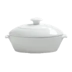 image of Steelite 6300P035 - Oval Bowl With Lid, 4.25 Oz 5.75" X 3.0" X 2.75", Porcelain, 465°F - 24/Case