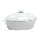 image of Steelite 6300P136 Oval Bowl Lid, Aura Porcelain, Oven Safe to 465°F (239°C), Design - 24/Case