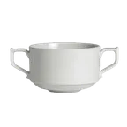 image of Steelite 6306P762 - Soup Cup, Handles, 11.25 Oz (6.0" X 3.88"), Porcelain, Oven Safe 465°F - 36/Case