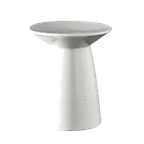 image of Steelite 6327P459 - Round Porcelain Riser 2.75" x 3.25" White, Oven Safe to 465°F, Relief - 36/Case