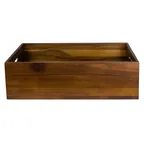 image of Steelite 6525TW312 Reversible Rectangular Crate 20.75" x 12.875" x 6" Natural Wood Hand Wash - 1/Case