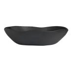 image of Steelite 7000DD032 - Oval Melamine Salad Bowl, 17 Qt, 22" x 19" x 5-1/2", Black - 2/Case