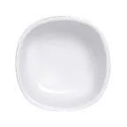 image of Steelite 7041DD215 - 5 oz White Melamine Sq Sauce Dish, 3.5" x 1.5", Retro Delfin Style - 1 Dozen