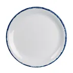 image of Steelite 7068MM303 - 8" Blue Dapple Coupe Plate, Round Melamine, Dishwasher Safe - 1 Dozen