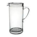 image of Steelite 7100DR045 Plastic Pitcher, 1.75 Qt (32‑63 Oz) Clear Polycrystal, 9.375" With Handle - 6/Case