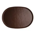 image of Steelite 7180TM520 Oval Display Tray, 17" x 11.75" x 1" Melamine, Brown, Design - 1 Dozen