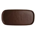 image of Steelite 7180TM521 Serving & Display Tray, 14.5" x 7" x 1" Melamine, Brown Oblong Shape - 6/Case